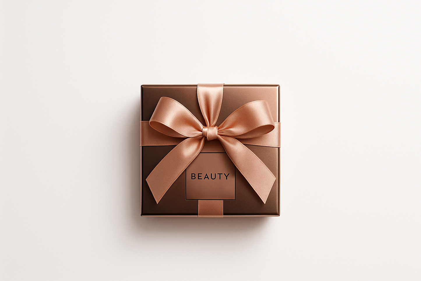 mystery gift on white minimal background.